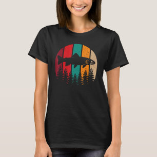 Forellen Fischen Natur Outdoor Retro Sonnenunterga T-Shirt
