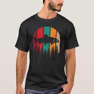 Forellen Fischen Natur Outdoor Retro Sonnenunterga T-Shirt