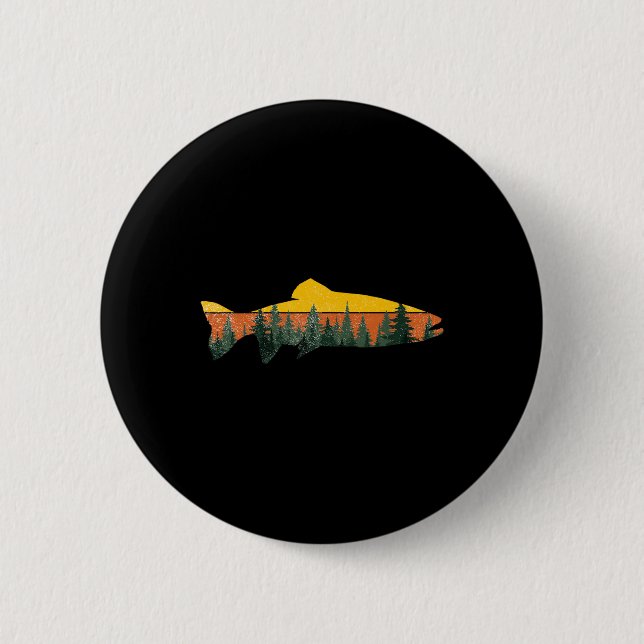 Forellen Fischen Outdoor Forest Nature Wildlife F Button (Vorderseite)