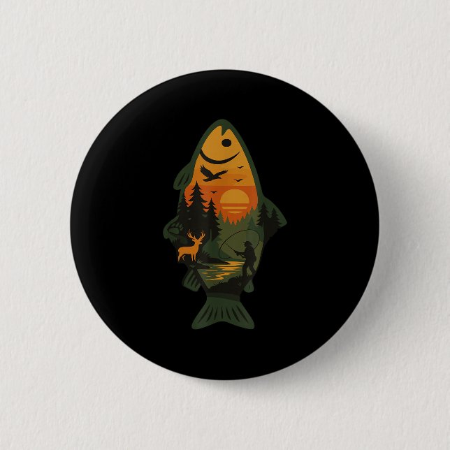 Forellen Fischen Outdoor Forest Nature Wildlife S Button (Vorderseite)