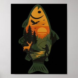 Forellen Fischen Outdoor Forest Nature Wildlife S Poster