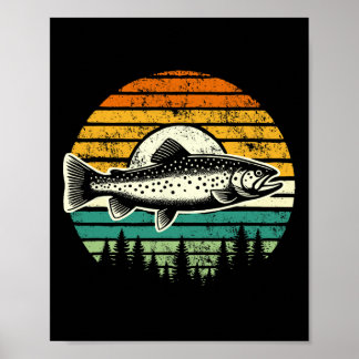 Forellen Fischen Outdoorwald Natur Wildtiere V Poster