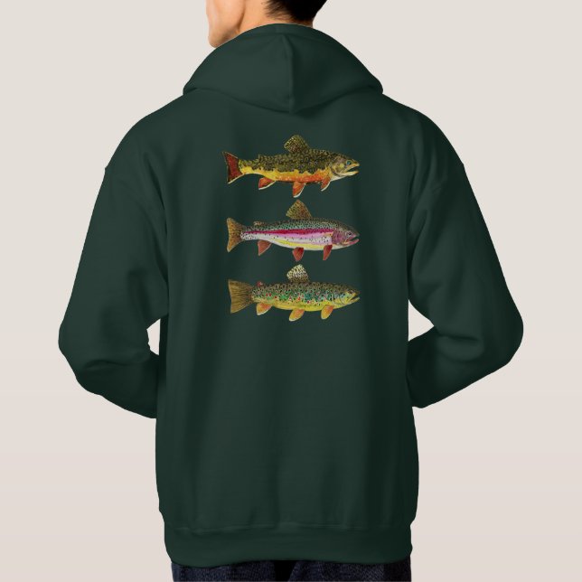 Forellen Fisherman Hoodie (Rückseite)