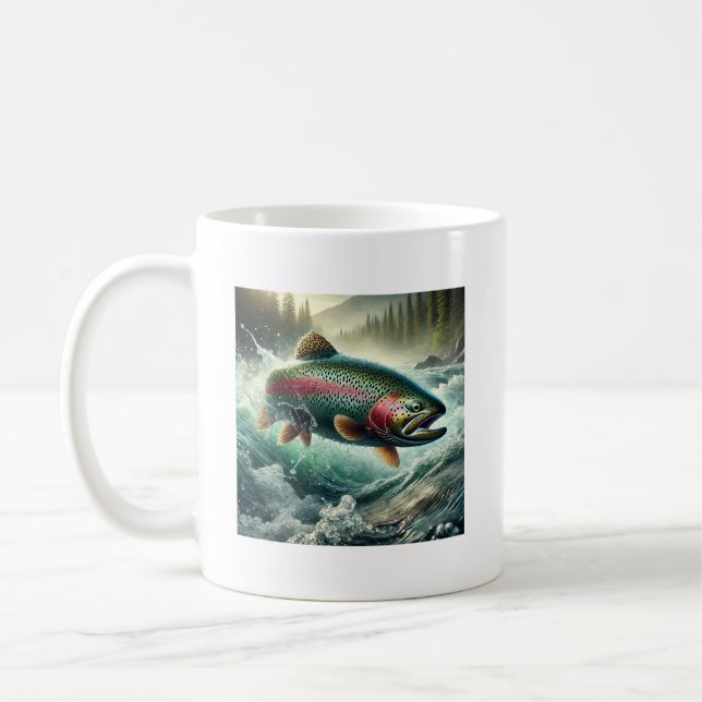 Forellen-Illustration Kaffeetasse (Links)