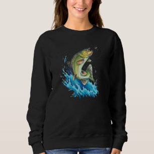 Forellen im Wasser macht Köder Spaß Fischen Fliege Sweatshirt
