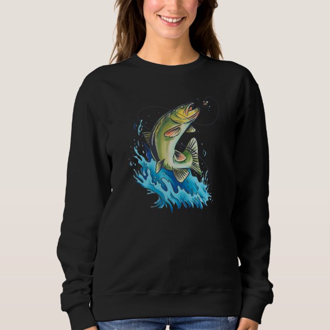 Forellen im Wasser macht Köder Spaß Fischen Fliege Sweatshirt (Vorderseite)