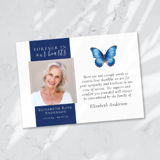 Forellen in unserem Herz Butterfly Foto Beileid Dankeskarte