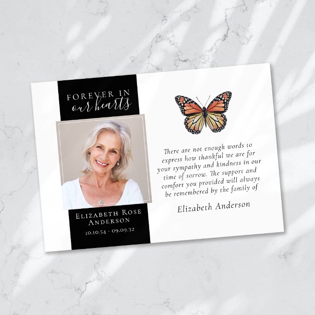 Forellen in unserem Herz Butterfly Foto Beileid Dankeskarte (Von Creator hochgeladen)