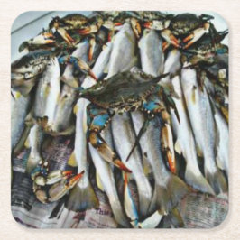 Forellen & Krabben-Untersetzer Rechteckiger Pappuntersetzer