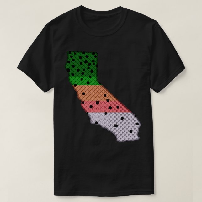 Forellen Regenbogenforelle Muster California Stein T-Shirt (Design vorne)