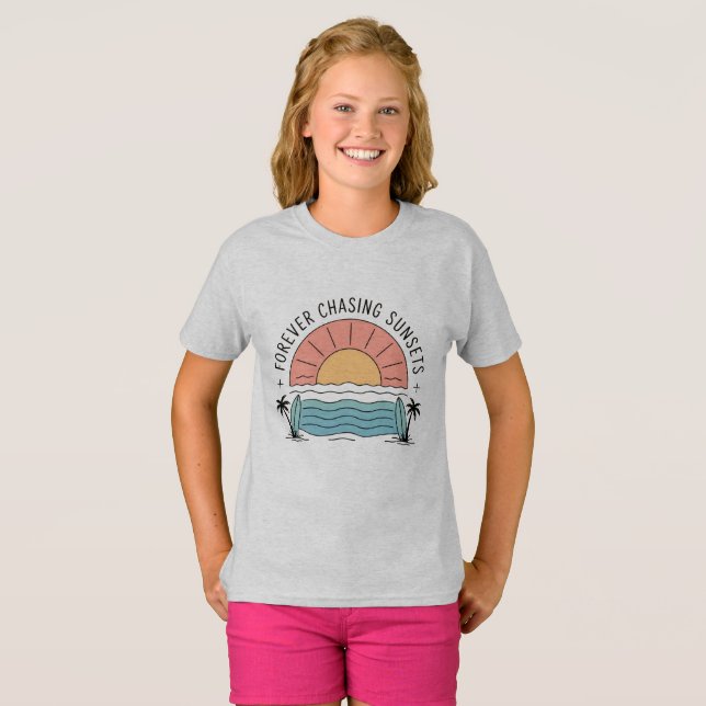 Forellen Sonnenuntergänge jagen - Ästhetischer tro T-Shirt (Vorne ganz)