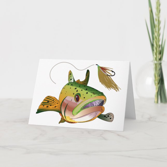 Forellen und Fliegen Karte (Vorderseite)