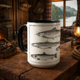 Forellen- und Lachsdruck aus dem 18. Jahrhundert Tasse
