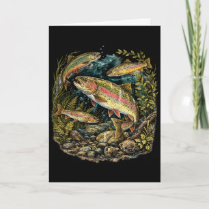 Forellenangeln Vintage Forellenangeln Fly Fishing  Karte