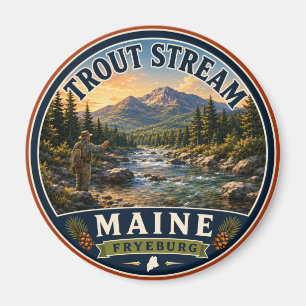 Forellenbach Fryeburg Maine Rundmagnet Magnet