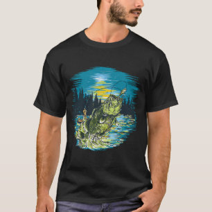 Forellenbarsch-Angelgrafik Grafik T-Shirt