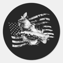 Forellenbarsch-Angeln US-Flagge Vintage-Flagge