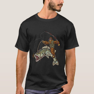 Forellenbarsch-Angler Bigfoot Fischer T-Shirt