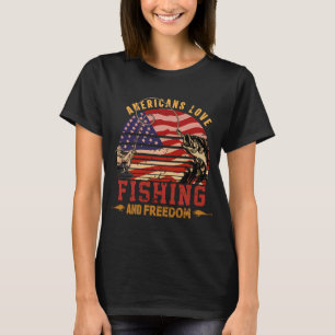 Forellenbarsch Lustiger 4. Juli Patriotischer Ange T-Shirt