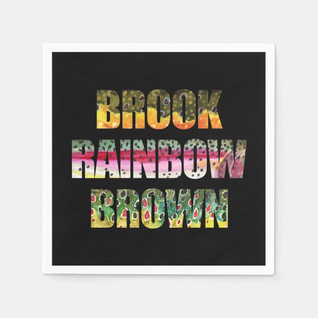 Forellenfelle des Bachs, Regenbogen, braun Serviette (Vorderseite)