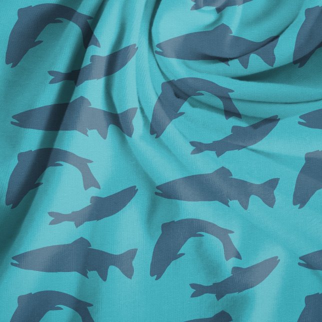 Forellenfisch Blau Muster Baumwolle Stoff (Von Creator hochgeladen)
