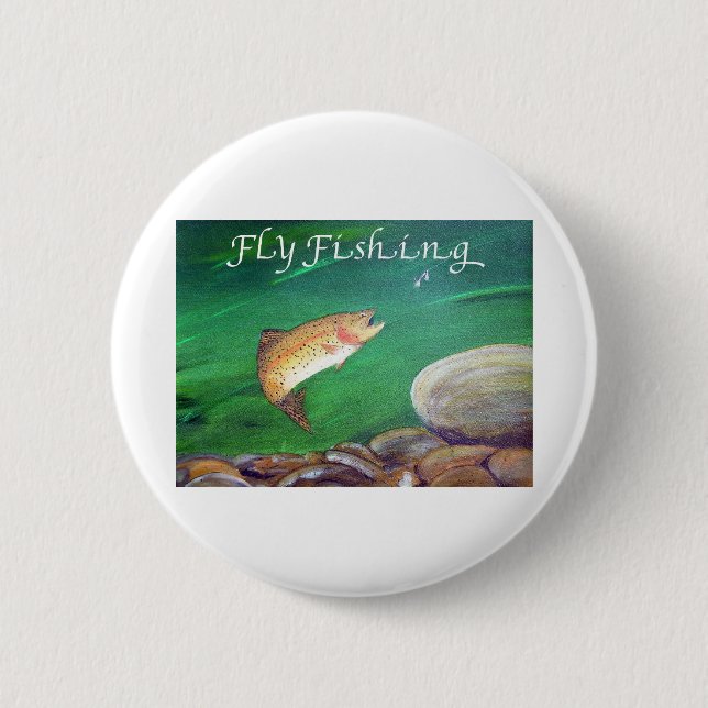Forellenfisch Lachs/Regenbogenforelle Button (Vorderseite)