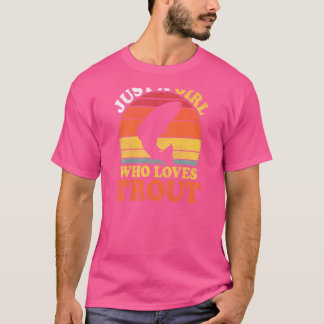 Forellenfisch Vintag nur ein Mädchen, das Forellen T-Shirt