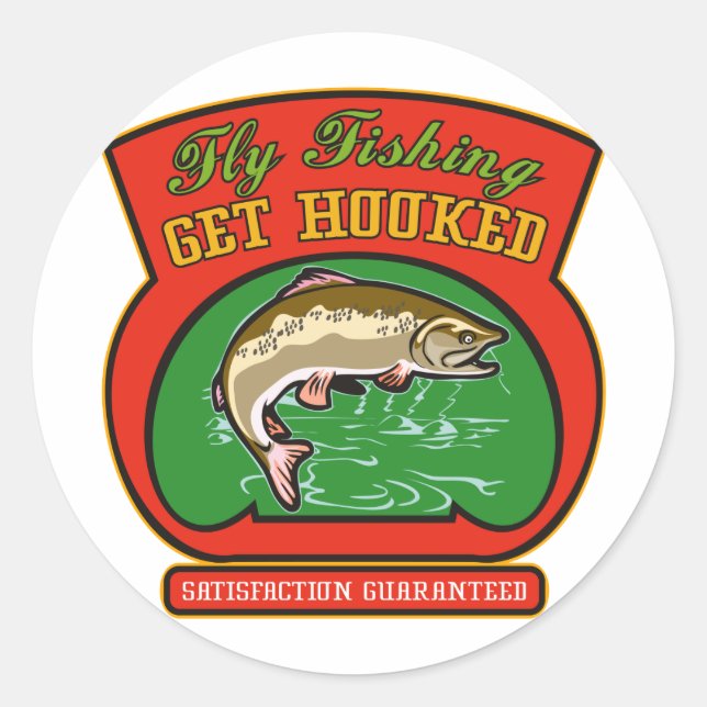 Forellenfische, die beim Fischen springen Runder Aufkleber (Vorderseite)