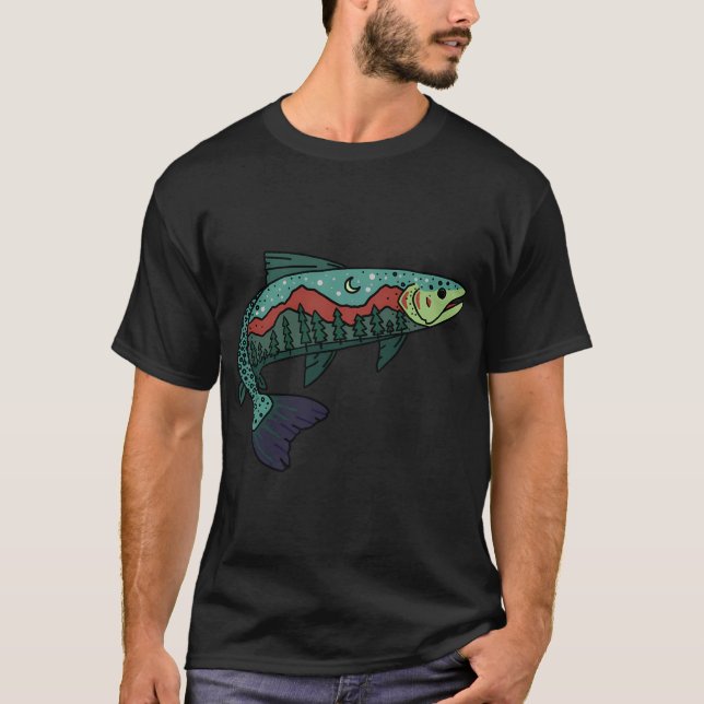 Forellenfischen - Fischdesign T-Shirt (Vorderseite)