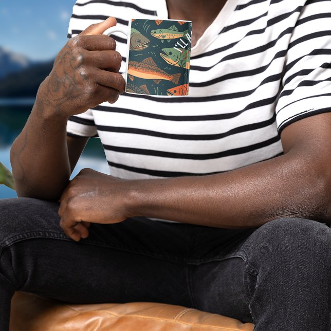 Forellenfischer Monogramm Kaffeetasse (Von Creator hochgeladen)
