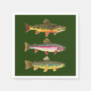 Forellenfischerei, Angeln Serviette