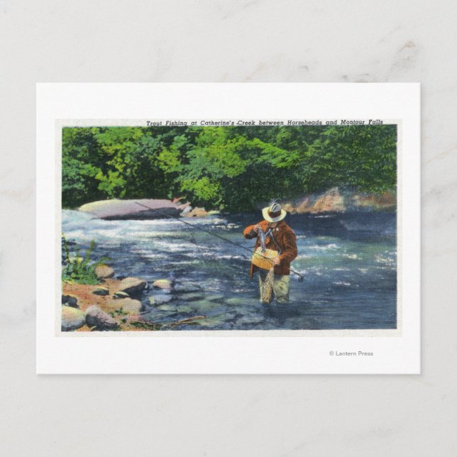 Forellenfischerei auf Catherine's Creek Postkarte (Vorderseite)