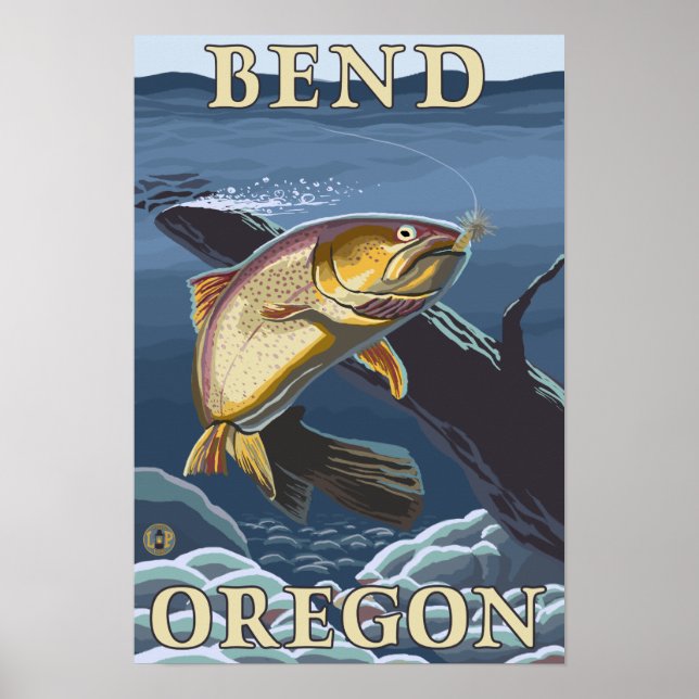Forellenfischerei - Bend, Oregon Poster (Vorne)