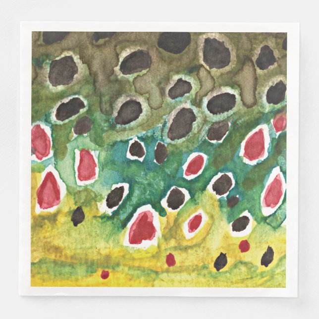 Forellenfischerei, Chthyologie Serviette (Vorderseite)