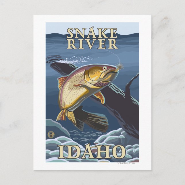 Forellenfischerei Cross-Sektion - Schlangenfluss, Postkarte (Vorderseite)