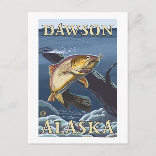Forellenfischerei - Dawson, Alaska Postkarte (Vorderseite)