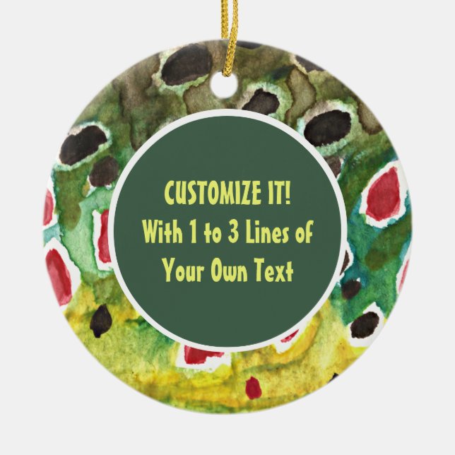 Forellenfischerei Keramikornament (Vorne)