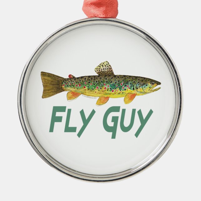 Forellenfischerei Ornament Aus Metall (Vorne)