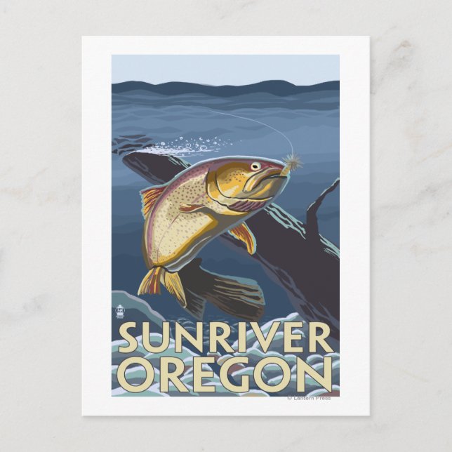 Forellenfischerei querschnitt - Sun River, Postkarte (Vorderseite)