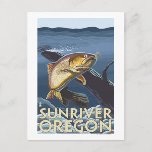 Forellenfischerei querschnitt - Sun River, Postkarte