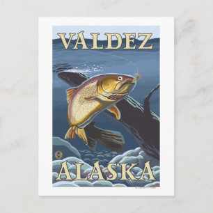 Forellenfischerei Querschnittgebiet - Valdez, Alas Postkarte