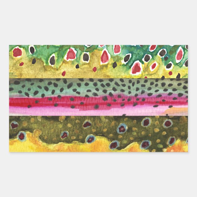 Forellenfischerei Rechteckiger Aufkleber (Vorderseite)