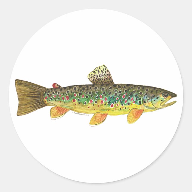 Forellenfischerei Runder Aufkleber (Vorderseite)