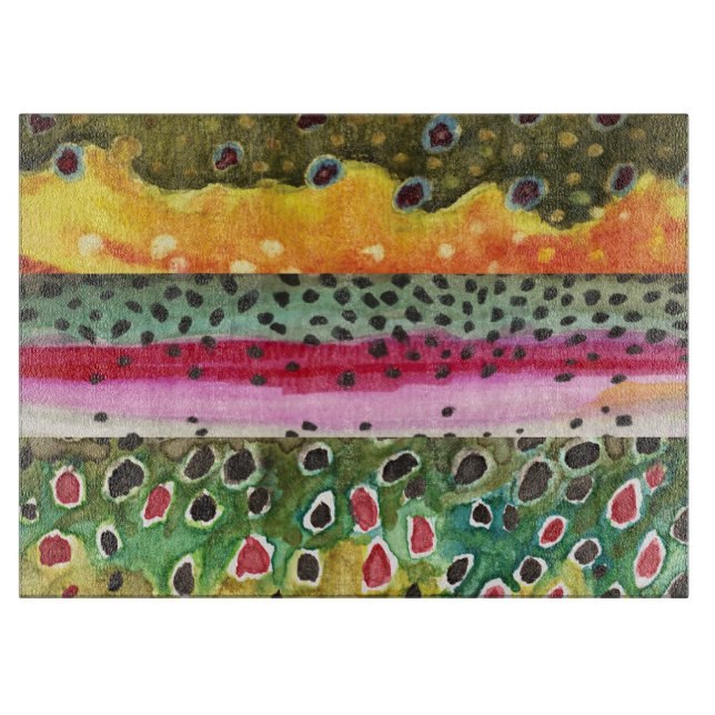 Forellenfischerei Schneidebrett (Vorderseite)