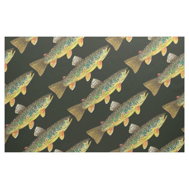 Forellenfischerei Stoff (Yard (91,4 cm))