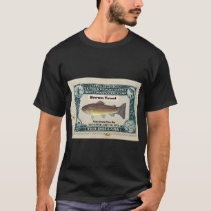 Forellenfischstempel mit Bachforelle T-Shirt