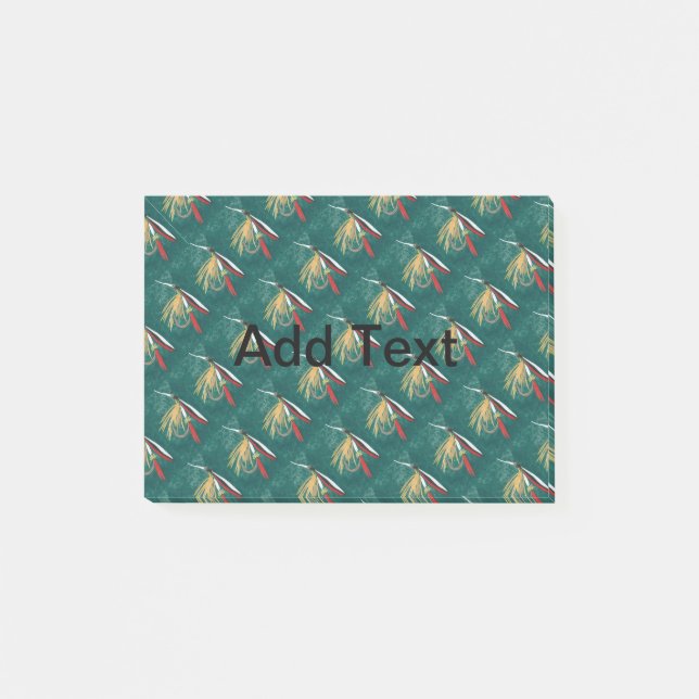 Forellenfliege Fliegenfliege auf grüner Post-it Klebezettel (Vorderseite)