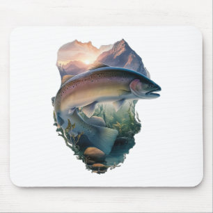 Forellenfliegenfischen Berge Natur Angler  Mousepad