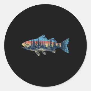 Forellenfliegenfischen Natur Outdoor Angler Wildni Runder Aufkleber