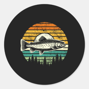 Forellenfliegenfischen Outdoor Wald Natur Wildnis Runder Aufkleber
